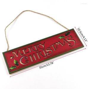 Kerstdecoraties vrolijk houten bord met led verlicht binnen binnen hangende plak plaque deur hanger boerderij kerstfeestje muur