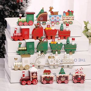 Decoraciones navideñas, adorno de tren de madera feliz para el hogar, regalo de Papá Noel, decoración para niños de 2022 años