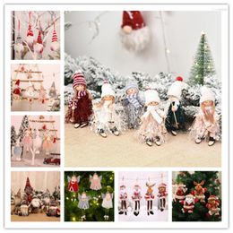 Decoraciones navideñas Feliz Navidad 2023 Año Lindo muñeco de ángel de peluche colgante para Navidad en casa
