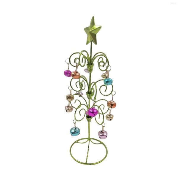 Décorations de Noël en métal Mini arbre de table artisanat art de Noël avec ornement de cloche pour salon chambre décoration po accessoires cadeau