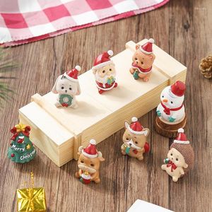 Kerstdecoraties Mini Dieren Figurine Beren schapenherten ornamenten voor kerst decoratieve accessoires Navidad Decor