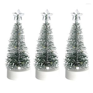 Kerstdecoraties mini kunstmatige boom gloeiende led ornament desktop ambachten decor voor festival vakantiefeest achtergrond