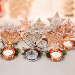 Kerstdecoraties mini kandelaar muur kandelaar ornament goud zilver voor huis bruiloft tafel decor cadeau