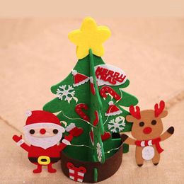 Kerstdecoraties Mini Desk Tree Decor 2023 Diy Filt With Lights Kinderen Kinderen Xmas Jaar Gift Home Office Tafel Decor3