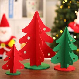 Kerstdecoraties Mini Fake Tree Kids Diy Craft Kerstfeest Feestelijke feesttafel Decoratie Niet geweven vilt ornament Decor