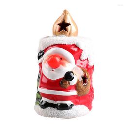 Kerstdecoraties Mini Portable Led Lantern met Santa Claus Snowman Patroon Eeramics Shade Batterij Powered Hanging voor slaapkamer wwo66chr