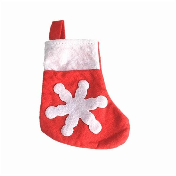 Décorations de Noël Mini Stocking Snowflake Couverts Sac Noël Décoration de la maison Chaussettes Couteau Fourchette Porte-vaisselle Cadeau DH2601 Drop de DHE4B