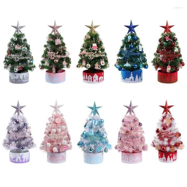 Decoraciones navideñas Mini árbol de mesa DIY con luces para decoración de casa de vacaciones