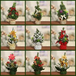 Kerstdecoraties Mini Tree Cute Snow Pine Naald Desktop ornamenten Navidad Decoratiejaar Geschenken