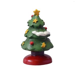 Decoraciones navideñas, miniárbol, adorno de escritorio, mesa de resina Retro, artesanía en miniatura pintada a mano para bricolaje