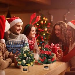 Kerstdecoraties Mini Tree For Desk 30 cm/11.8 inch Tin Box Artificial Star Treetop Verbetering van plezierige sfeer Home