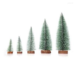 Kerstdecoraties Mini Tree Gold Green Small Pine Sisal geplaatst in het bureaubladjaar Xmas Party Ornamenten Navidad