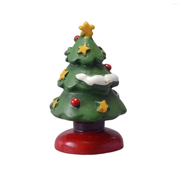 Decoraciones navideñas, miniárbol, estatuilla de resina pintada a mano, modelo de adorno de escritorio para el hogar, suministros de decoración para mesa de arena