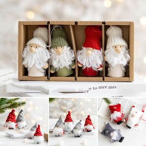 Kerstdecoraties Mini Tree hanger Set Lovely Soft Plush Doll Ornament Creative Xmas Decoration voor Home El Bar MJJ88