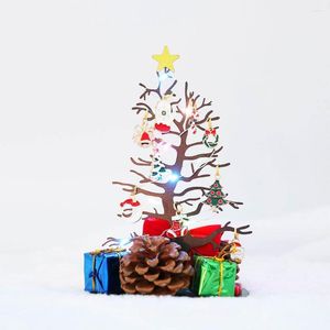 Décorations de Noël Mini Statue d'arbre Figurines décoratives de 6 pouces pour le mariage de fête de Noël de vacances