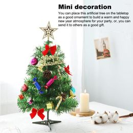 Kerstdecoraties Mini Tree String Licht kunstmatige tafel Diy Decor Holiday PVC Miniatuur Tafel Landschap Craft ornament