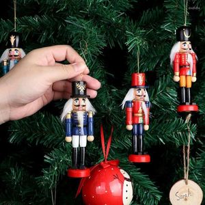 Kerstdecoraties Mini vintage houten notenkraker poppen soldaat ornamenten voor kerstbomen voor kerstbomen kinderen cadeaus Jaar huisdecoratieChristmas