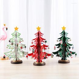 Kerstdecoraties Mini houten boom decoratie diy ambachtelijke kerst thuis ornament accessoires jaar festival party chlidren kinderen speelgoed cadeaus