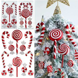 Decoraciones navideñas Mezcla lindas barras de dulces navideñas piruletas bolas de árboles de Navidad actividades de celebración colgar decoraciones navideñas para el hogar 2023 Navidad Nacional