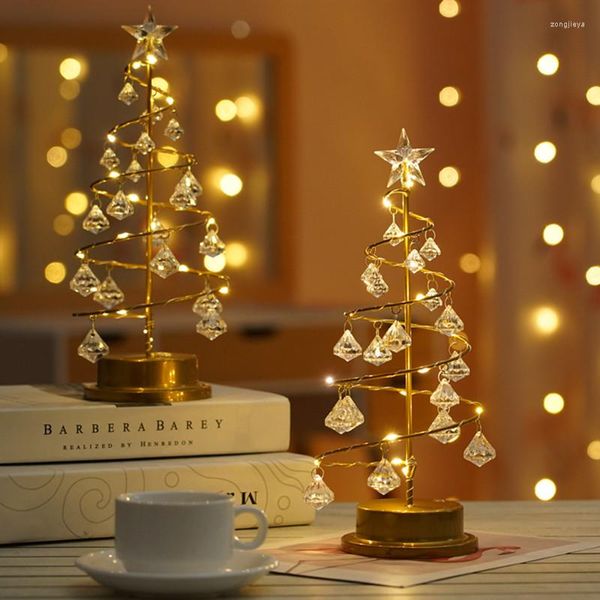 Adornos navideños Lámpara de modelado Luz nocturna creativa Estrellas Árbol Ins Net Adornos decorativos rojos Po Props Mesa pequeña