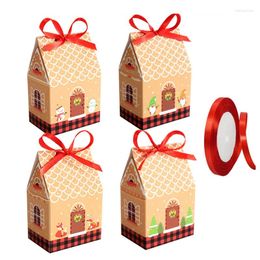 Décorations de Noël multicolores 24 pièces cadeaux de dessin animé mignon mariage fruits bonbons boîte cadeau jour papier