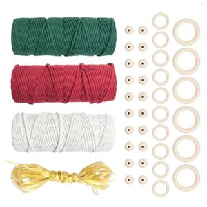 Adornos navideños Cuerda trenzada de algodón natural 3 mm Cordón de macramé Cuerda DIY Craft Knitting Wedding Apposite