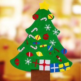Décorations de noël Navidad 3D bricolage feutre enfant en bas âge arbre année enfants cadeaux jouets artificiel noël décoration de la maison ornements suspendus