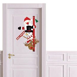Kerstdecoraties Navidad Merry Wall Stickers Entrance Decoratie Welkom deur Sneeuwman en Santa -clausule voor Homechristmas
