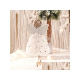 Décorations de Noël Navidad Ornements de pendentif arbre de Noël 2024 Cadeaux du Nouvel An Decoration des poupées anges pour la maison Natal Noel Drop Livrot Dhag4