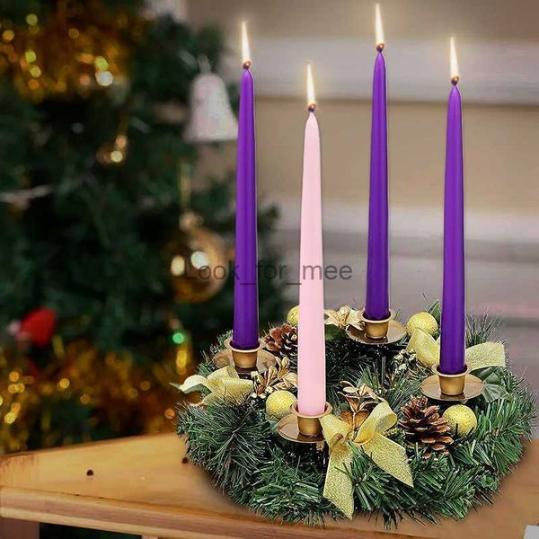 Decoraciones navideñas Nuevo Oro Plata Púrpura Guirnalda de Navidad Candelabro Cinta Navidad Adviento Pino Cono Arco Cinta Guirnalda Decoración del hogar HKD230921