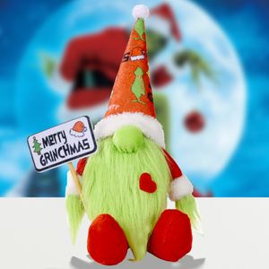 Décorations de Noël Nouvelles poupées assises Green Hair Monster Toy Drop Livrot 2022 SMTT8