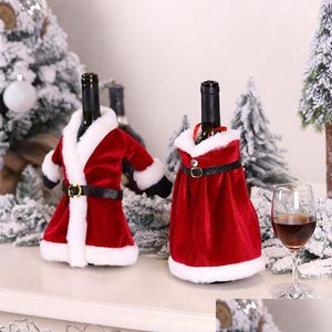 Decoraciones navideñas Nuevos vinos Vestido Botella de vino Dres Botellas Decoración Bolsa creativa251F Entrega de gota Inicio Jardín Fiesta festiva Sup DHSLT