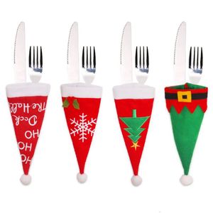 Decoraciones navideñas Año Nuevo 2022 Regalo Vajilla Tenedor Cuchillo Bolsa Navidad 2021 Noel para la cena en casa Decoración de mesa Drop Entrega G Dh16U