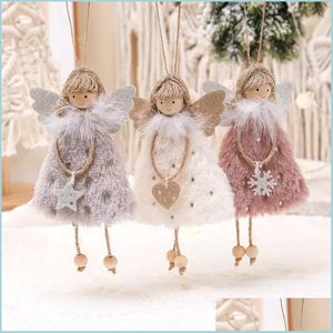 Décorations De Noël Nouvel An 2022 Présente Doux En Peluche Fille Poupée Décoration De Noël Ornement Jouets Arbre Pendentif Café Décor À La Maison Wly935 Dhtyz