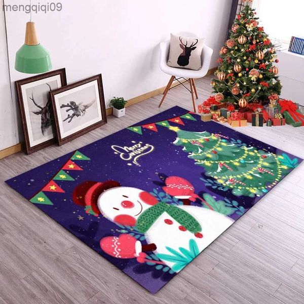 Décorations de Noël Nouvel An Décoration de la Maison Noël Moderne Vieil Homme Tapis Rouges pour Salon Chambre Bain Tapis antidérapants Tapis d'entrée