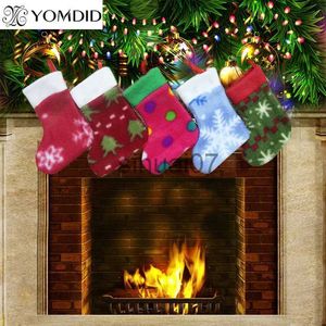 Décorations de Noël 5 chaussettes de Noël du Nouvel An Sacs cadeaux de bonbons du Père Noël Sacs à couteaux et fourchettes Décorations d'arbre de Noël Décorations de fête de Noël x1019