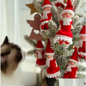 Décorations de Noël Newst Christmas Elf Ornement Pendant Tree Pendre Poupées décoratives Enfants Cadeaux FY3966 LS1017 DROP DH56C