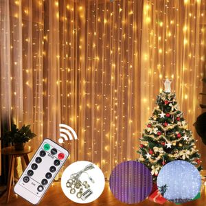 Kerstversiering Ornament LED Fairy String Gordijn Lichten Guirlande Festoen Decor voor Thuis Jaar Xmas Navidad 230908