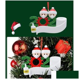 Kerstversiering Ornament Kerst Sneeuwpop Hangers Met Gezichtsmasker Diy Boom Familiefeest Leuk Cadeau Drop Delivery Dh4Zl