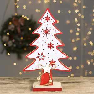 Kerstdecoraties ornamenten schattig rood groene sneeuwvlok houten boomdecoratie voor home noel navidad creatieve kerstfeestcadeaus