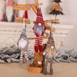 Kerstdecoraties ornamenten Gezichtsloos bos kabouter Doll mini Home auto Decoratiejaar 2023 Accessoires Kids Toys 1pcchristmas