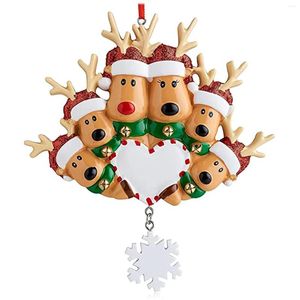 Décorations de Noël ornements personnalisés Rendeer Famille Decoration Pendant 2-8 Personne Combinaison Couvroto Cartoon Enfants Cadeaux 2024