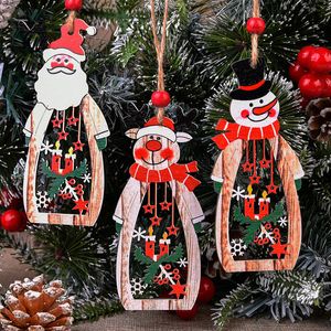 Décorations de Noël Ornements Arbre de Noël Pendentifs en bois suspendus Artisanat en bois pour la maison Année DIY Décor 2024 Natal Enfants Cadeaux 230907