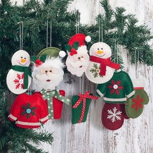 Décorations de Noël Autres fournitures de fête d'événement 10pcs Mini pendentifs d'arbre en feutre en peluche alpaga ensemble joyeux pour les ornements suspendus à la maison 220908