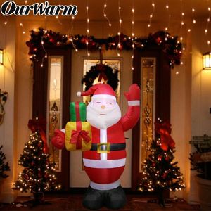 Décorations de Noël ourwarm 150 cm gonflables Santa Claus Night Light Fix Outdoor Garden Toys Party 2021 Année Décoration