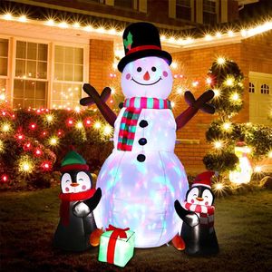 Décorations de Noël OurWarm 6ft gonflables pingouins de bonhomme de neige en plein air gonflables avec des lumières de guirlande LED pour l'année 221115