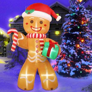 Décorations de Noël OurWarm Figurine gonflable en forme de bonhomme en pain d'épices, jouets de jardin en plein air, nouvel an 2023, 2,4 m, décorations de fête de Noël pour la maison x1020