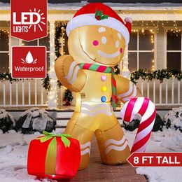 Décorations de Noël Gonflables en plein air Gingerbread Man Doll Décoration avec LED Holiday Yard Lawn Garden Party Cadeau étanche 231216