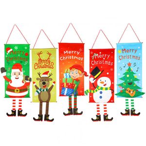 Decoraciones navideñas para porche exterior, carteles colgantes para puerta, banderas decorativas, adorno, Feliz Navidad Natal, regalo de Año Nuevo