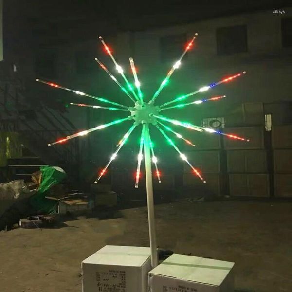 Décorations de Noël Utilisation extérieure LED Feux d'artifice Arbre lumineux 20pcs Branches 2m Hauteur Coloré Changeant Décoration de paysage de jardin